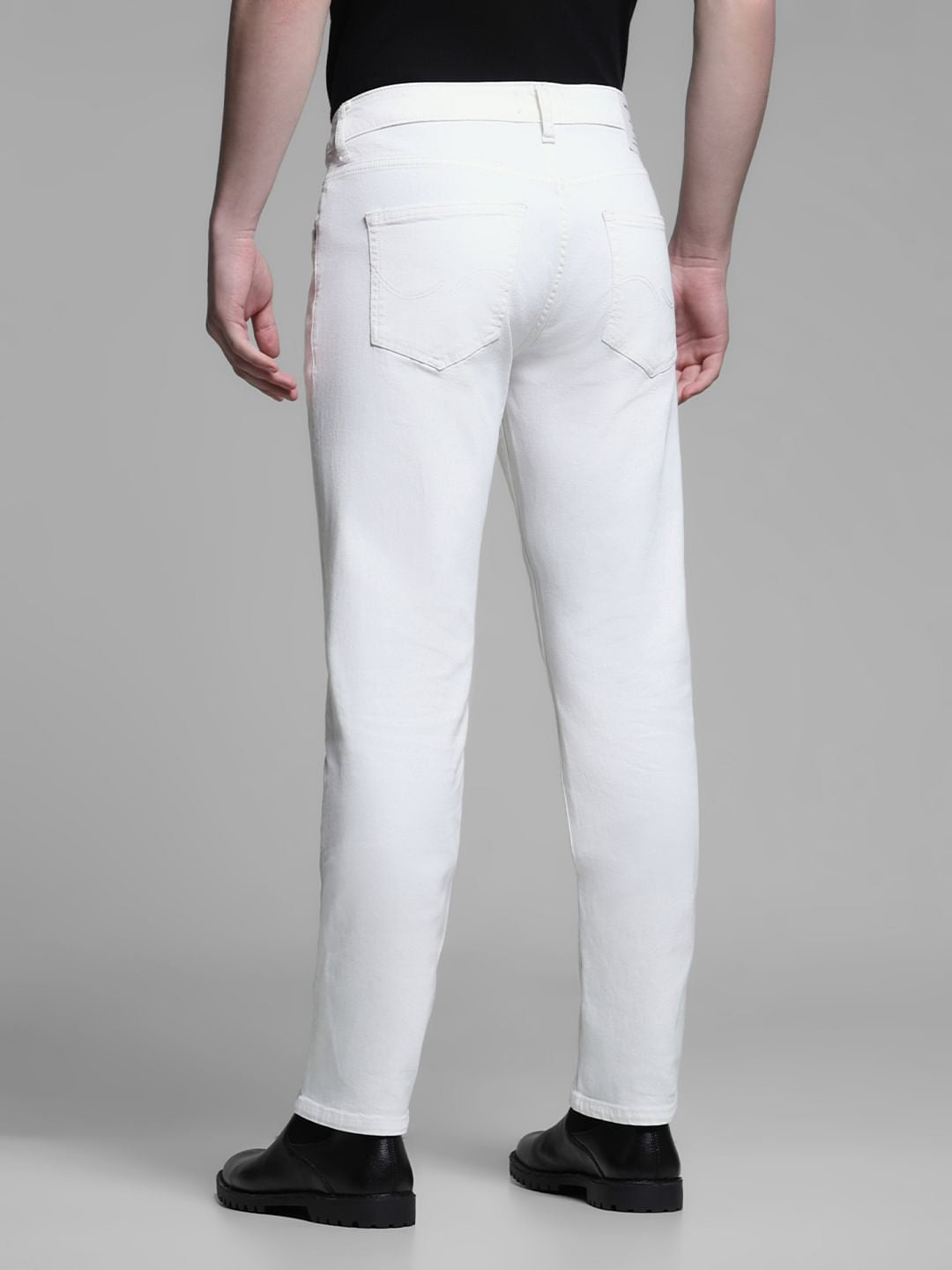 White Low Rise Tim Slim Fit Jeans