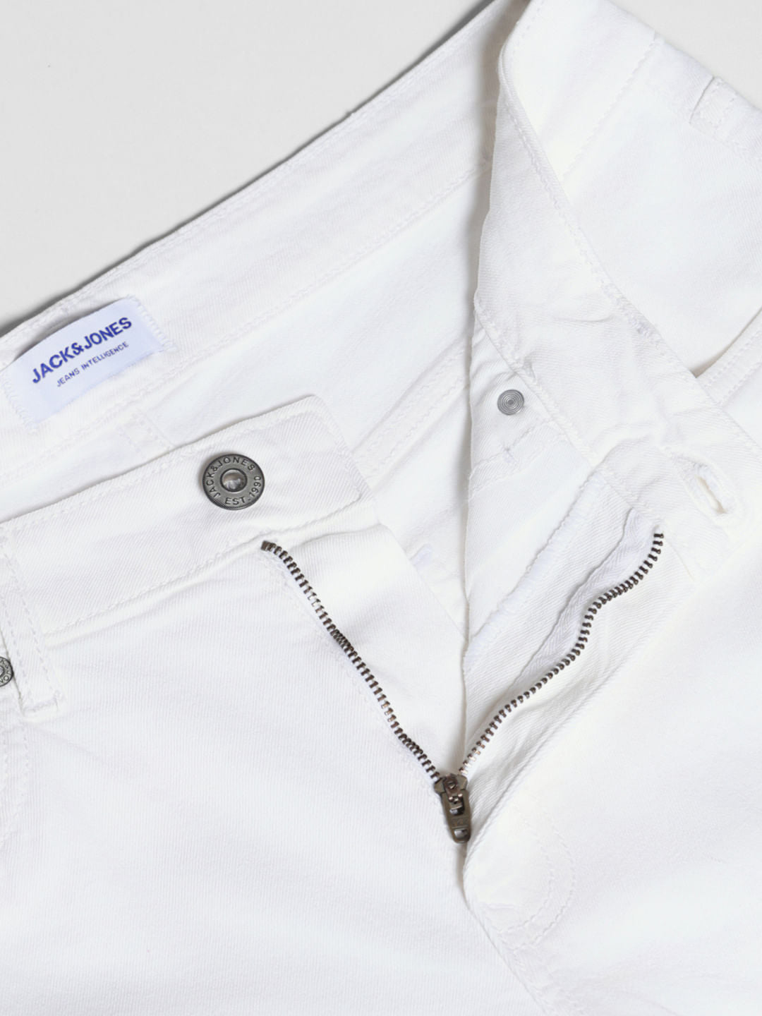 White Low Rise Tim Slim Fit Jeans