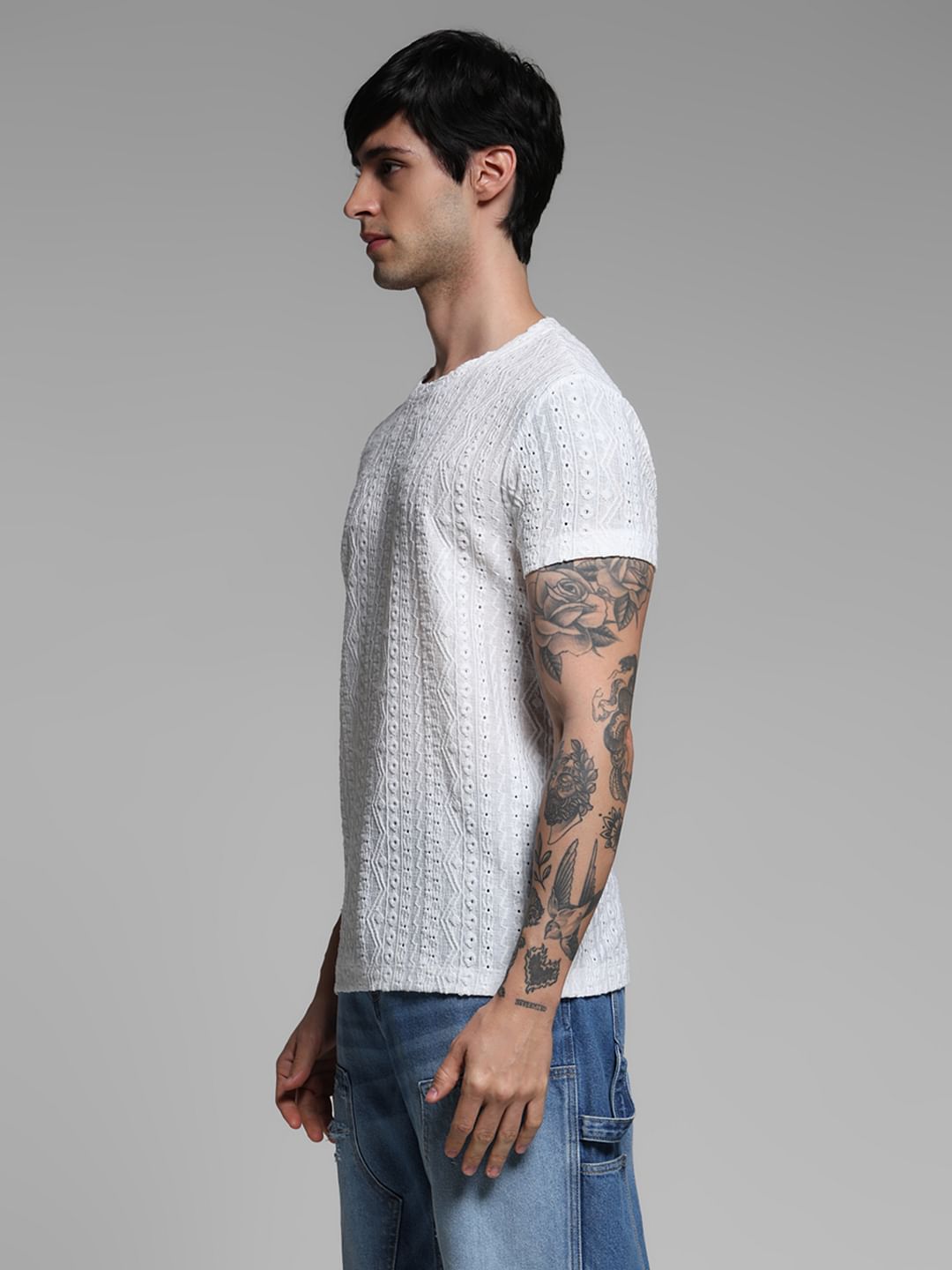 White Jacquard T-shirt