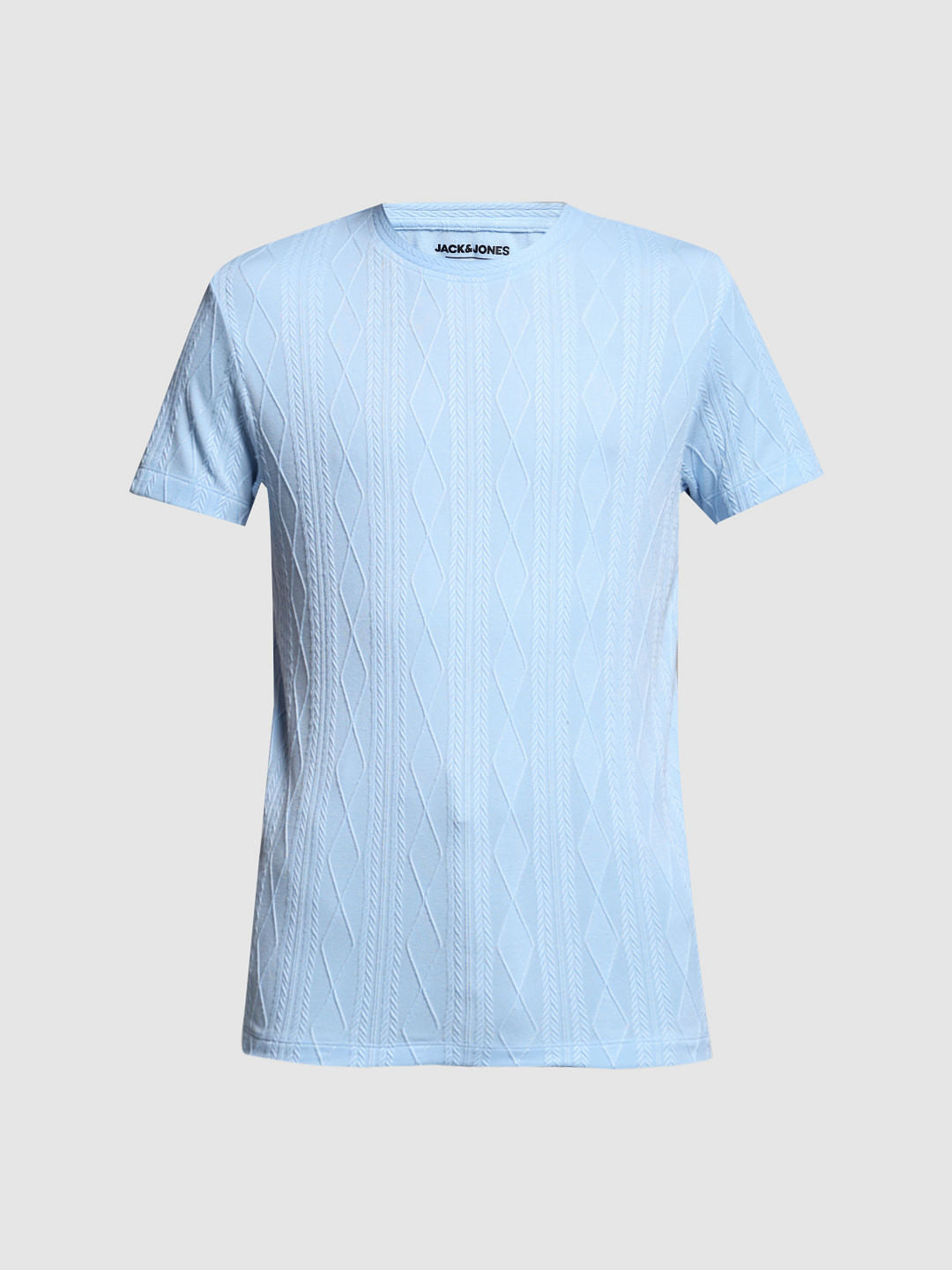 BLUE JACQAURD T-SHIRT