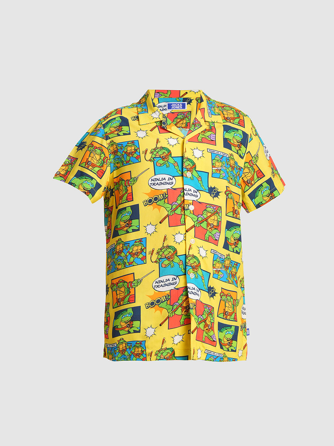 Boys Yellow Ninja Turtles Print Co-ord Set Shirt