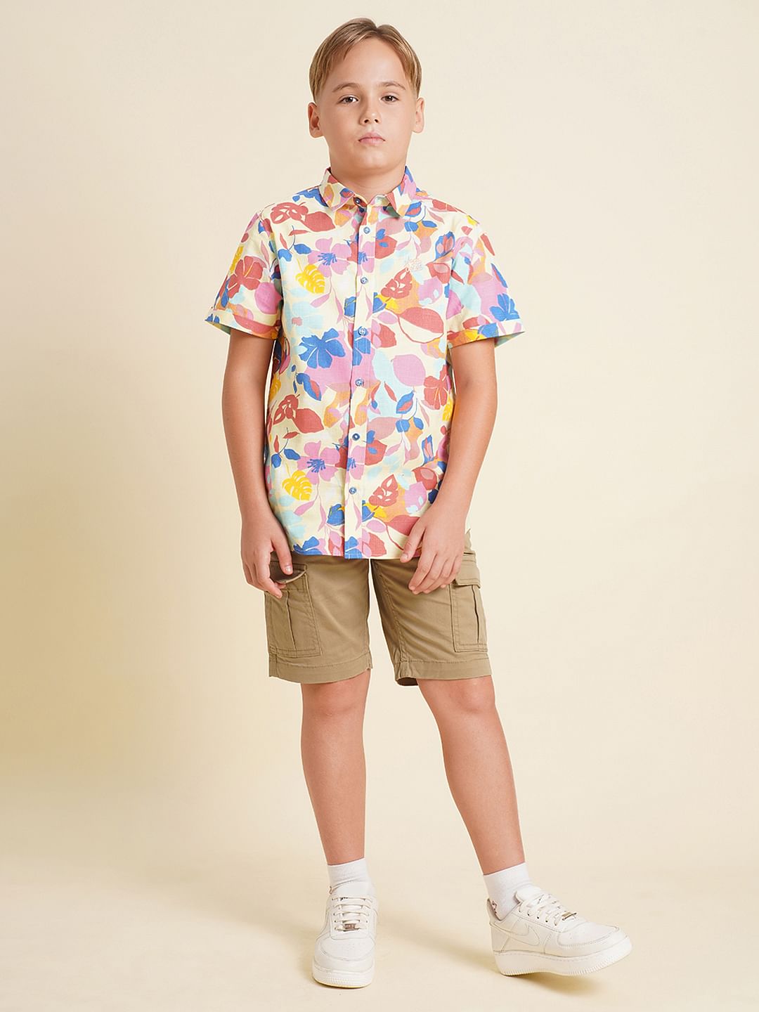 Boys Multi-Colour Printed Cotton Shirt