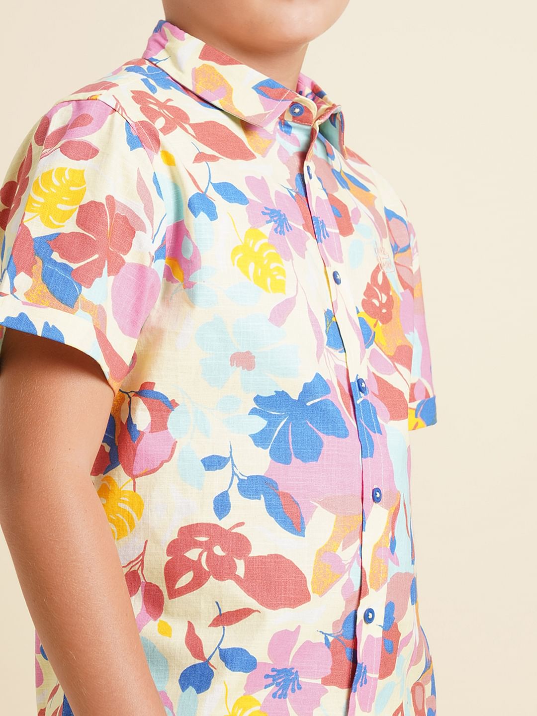 Boys Multi-Colour Printed Cotton Shirt