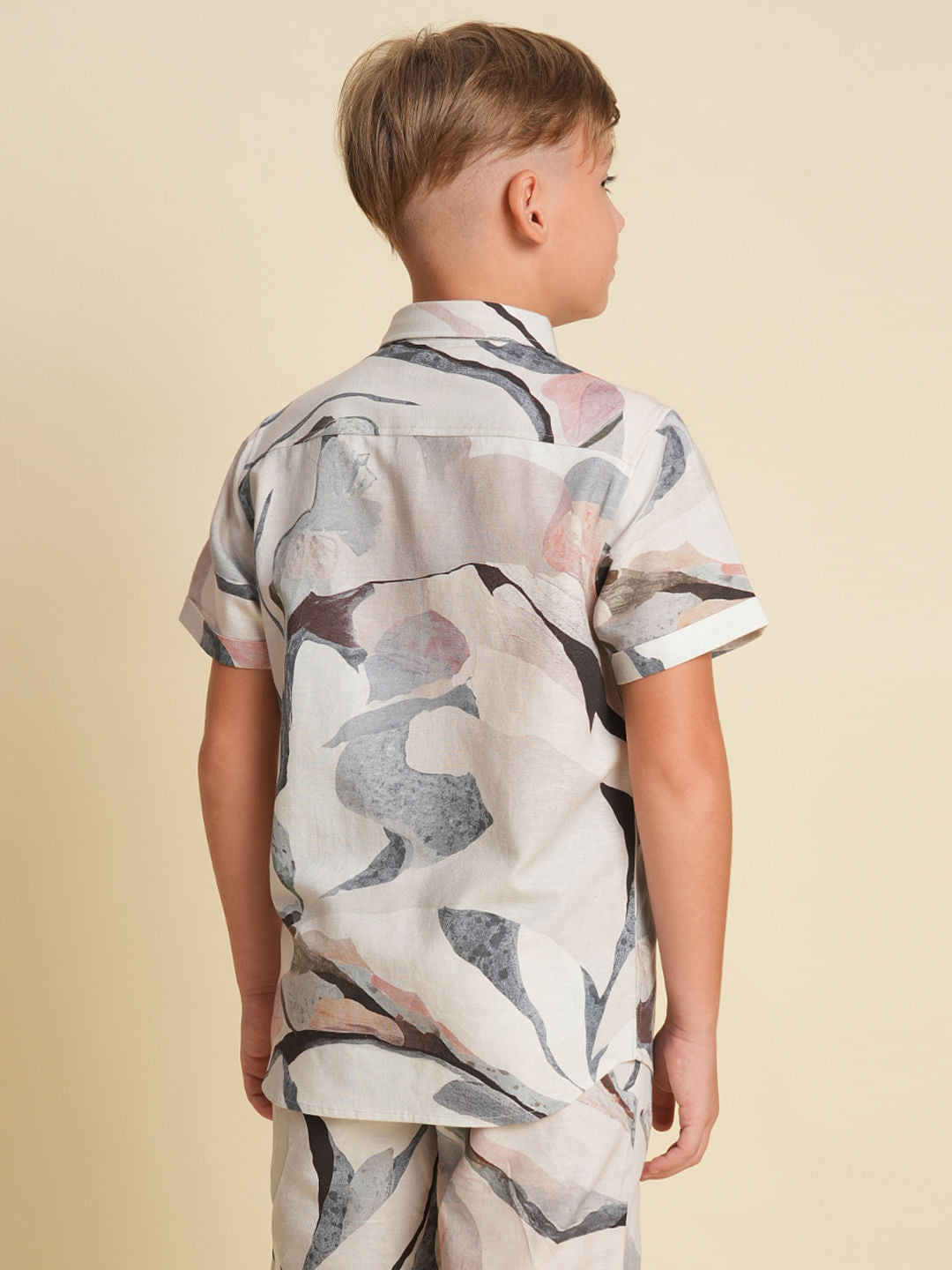 Boys White Printed Co-ord Set SHIRT