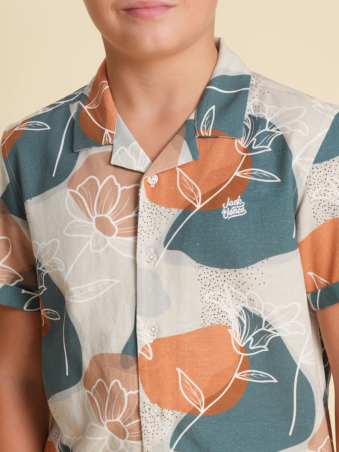 Boys Green Printed Co-ord Set Shirt