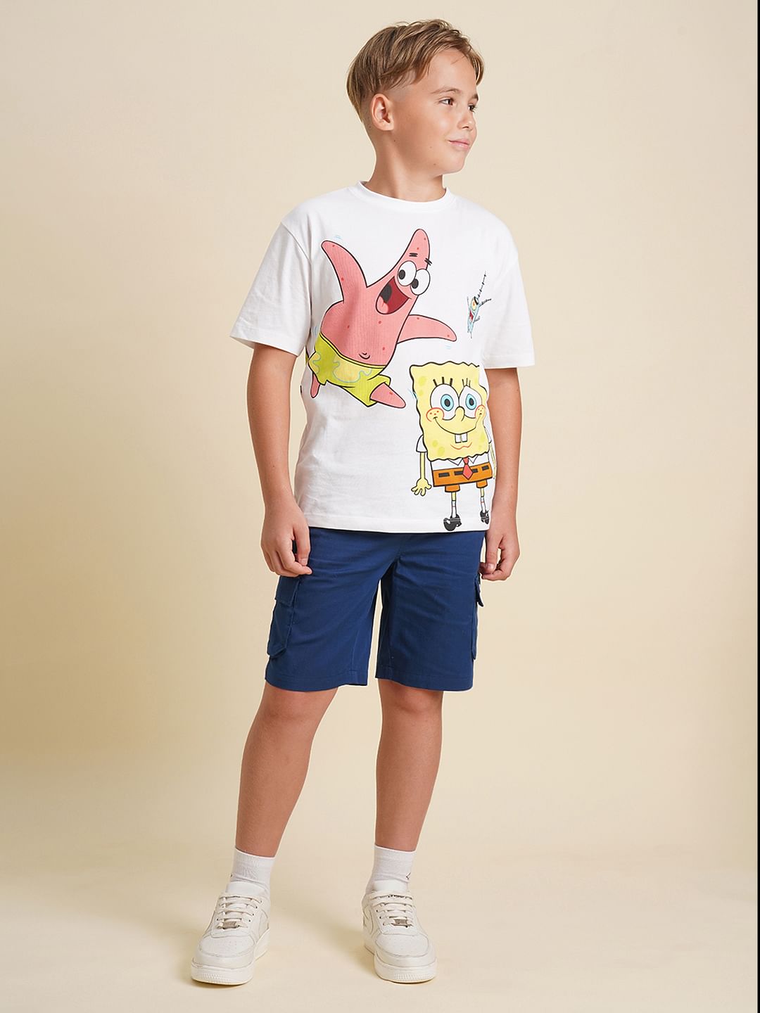 Boys Navy Blue Cotton Shorts