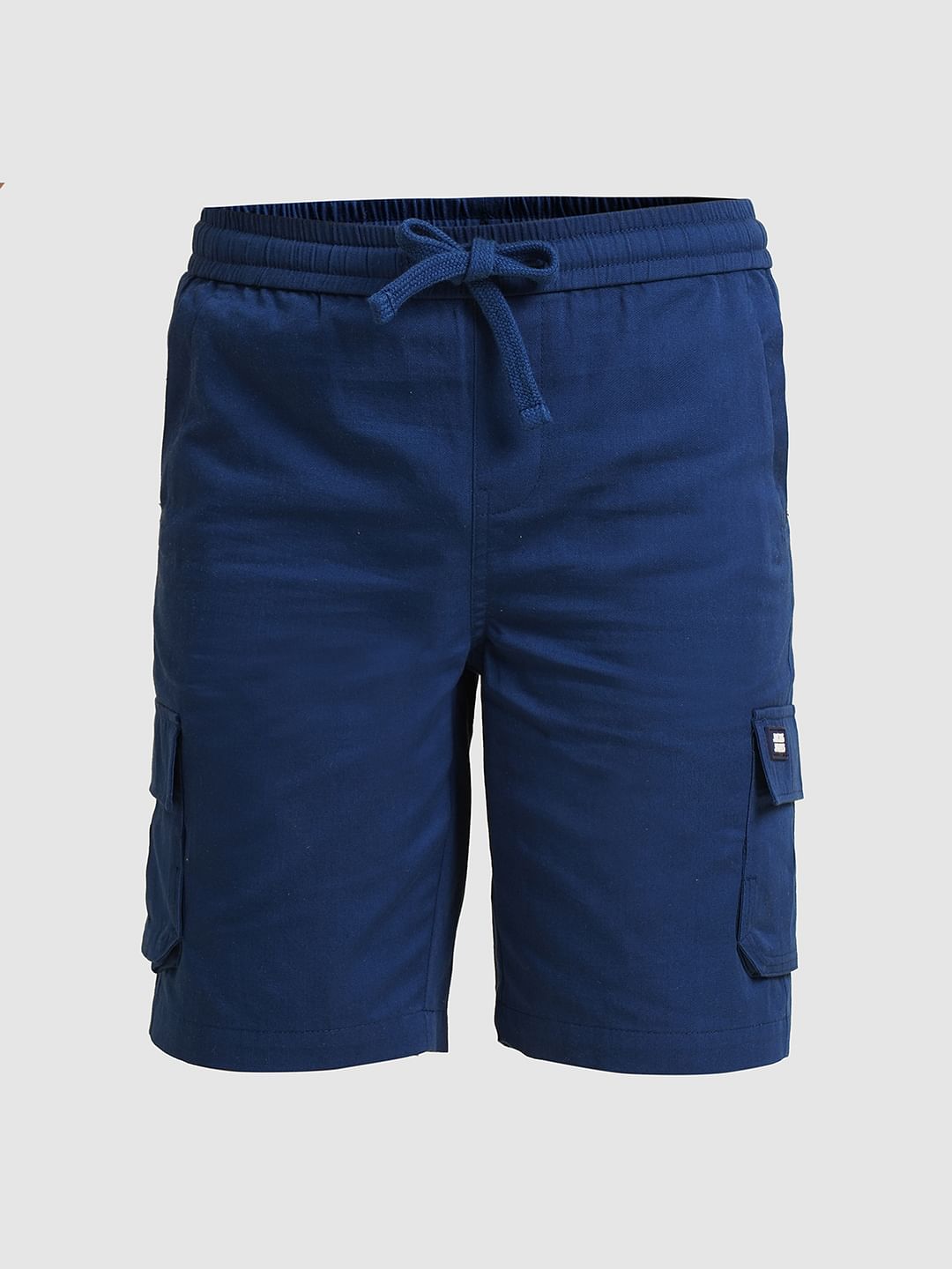 Boys Navy Blue Cotton Shorts
