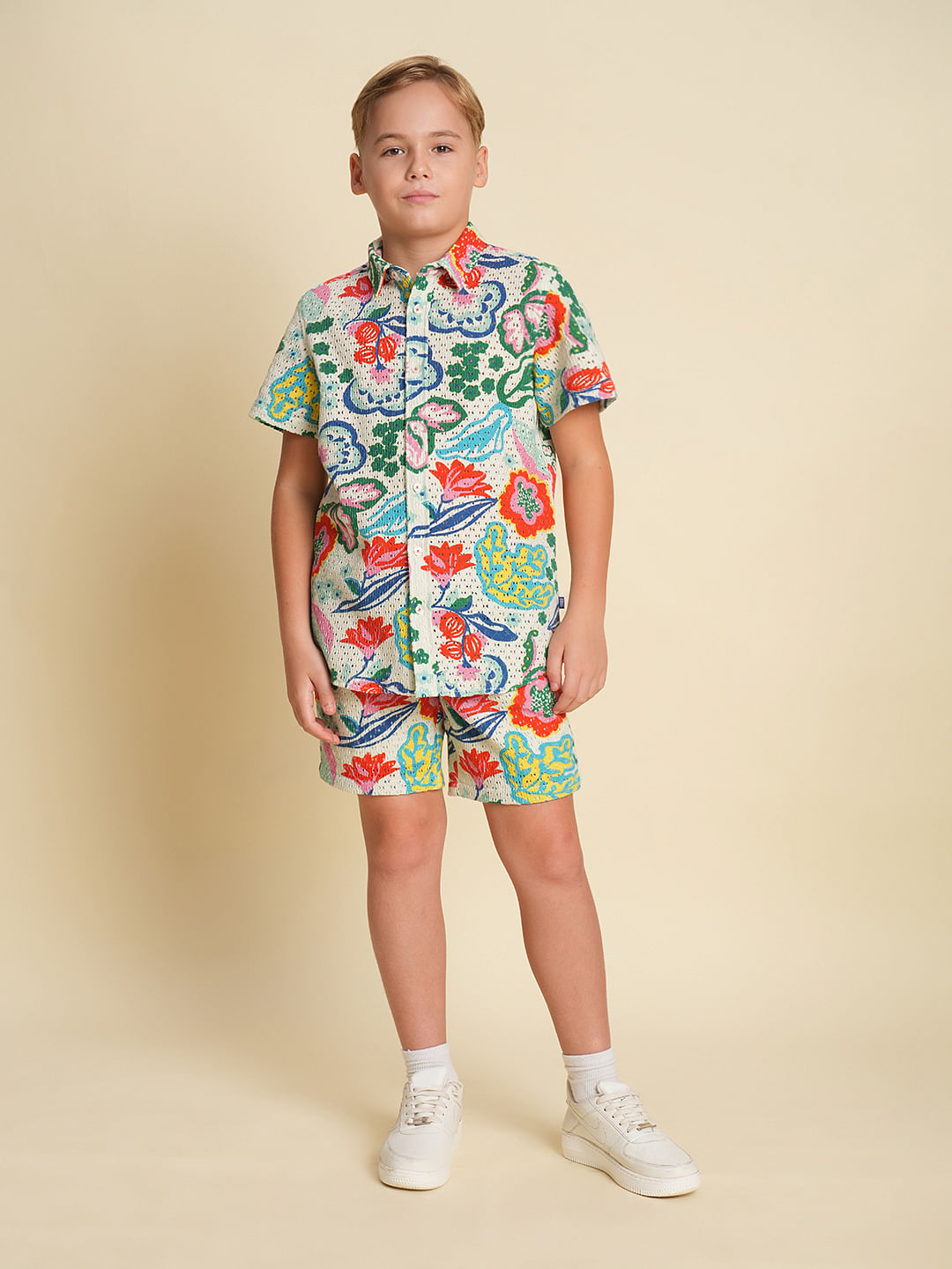 Boys Multi-Colour Printed Co-ord Set Shorts