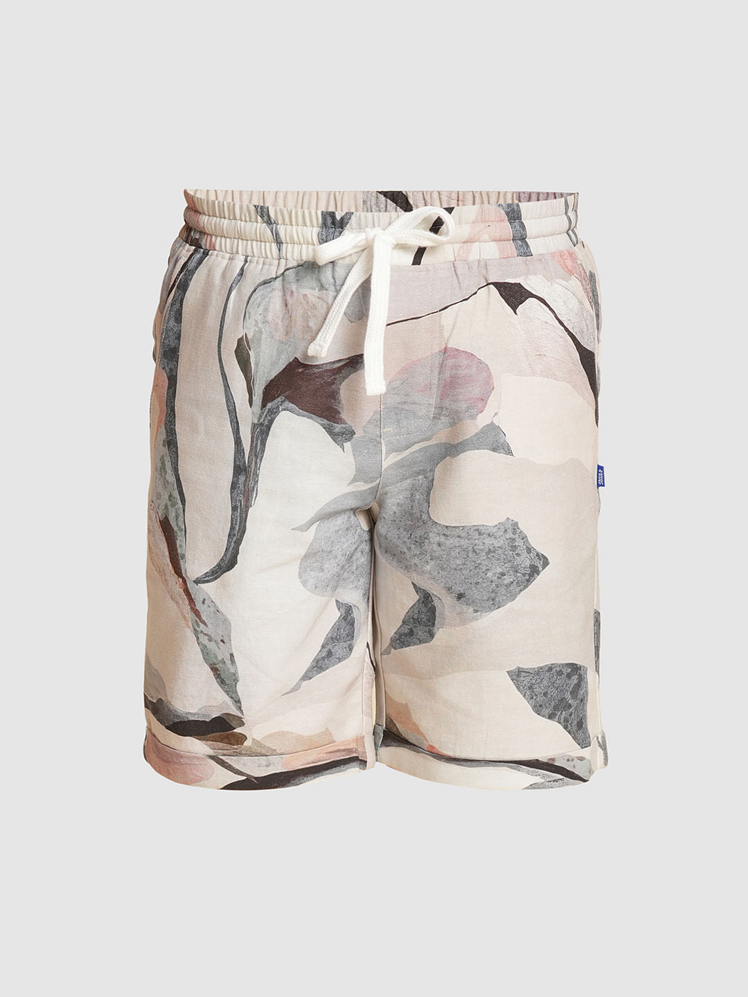 Boys White Printed Co-ord Set Shorts