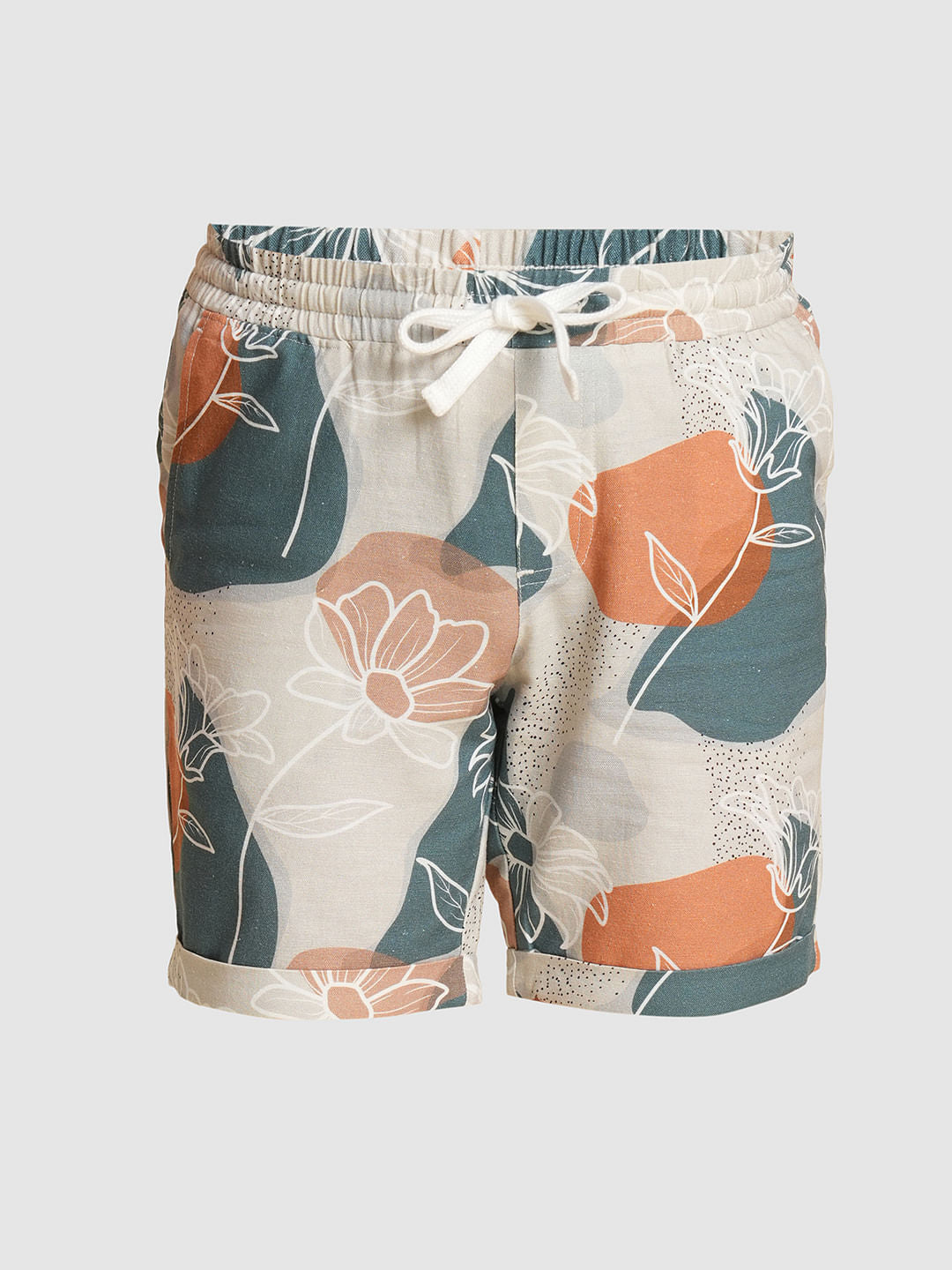 Boys Green Printed Co-ord Set Shorts