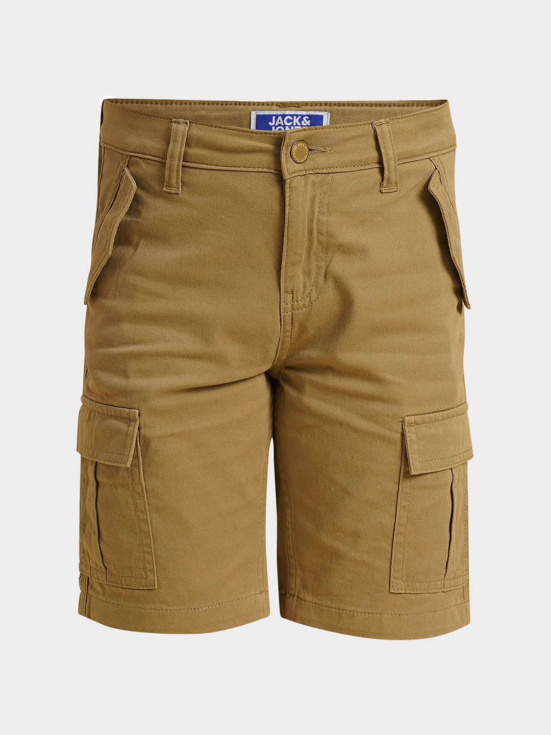 Boys Dark Beige Cotton Denim Shorts