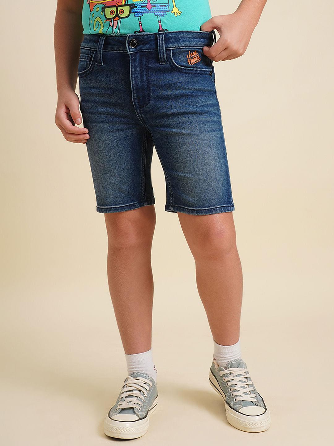 Boys Dark Blue Denim Shorts
