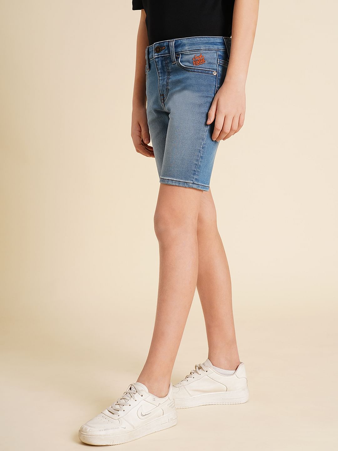 Boys Blue Mid Rise Denim Shorts