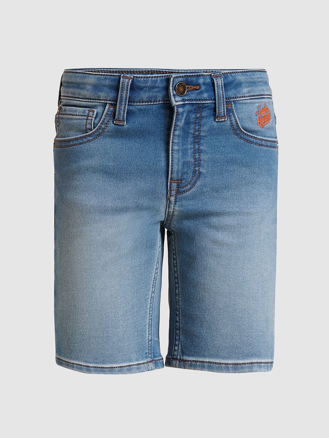 Boys Blue Mid Rise Denim Shorts