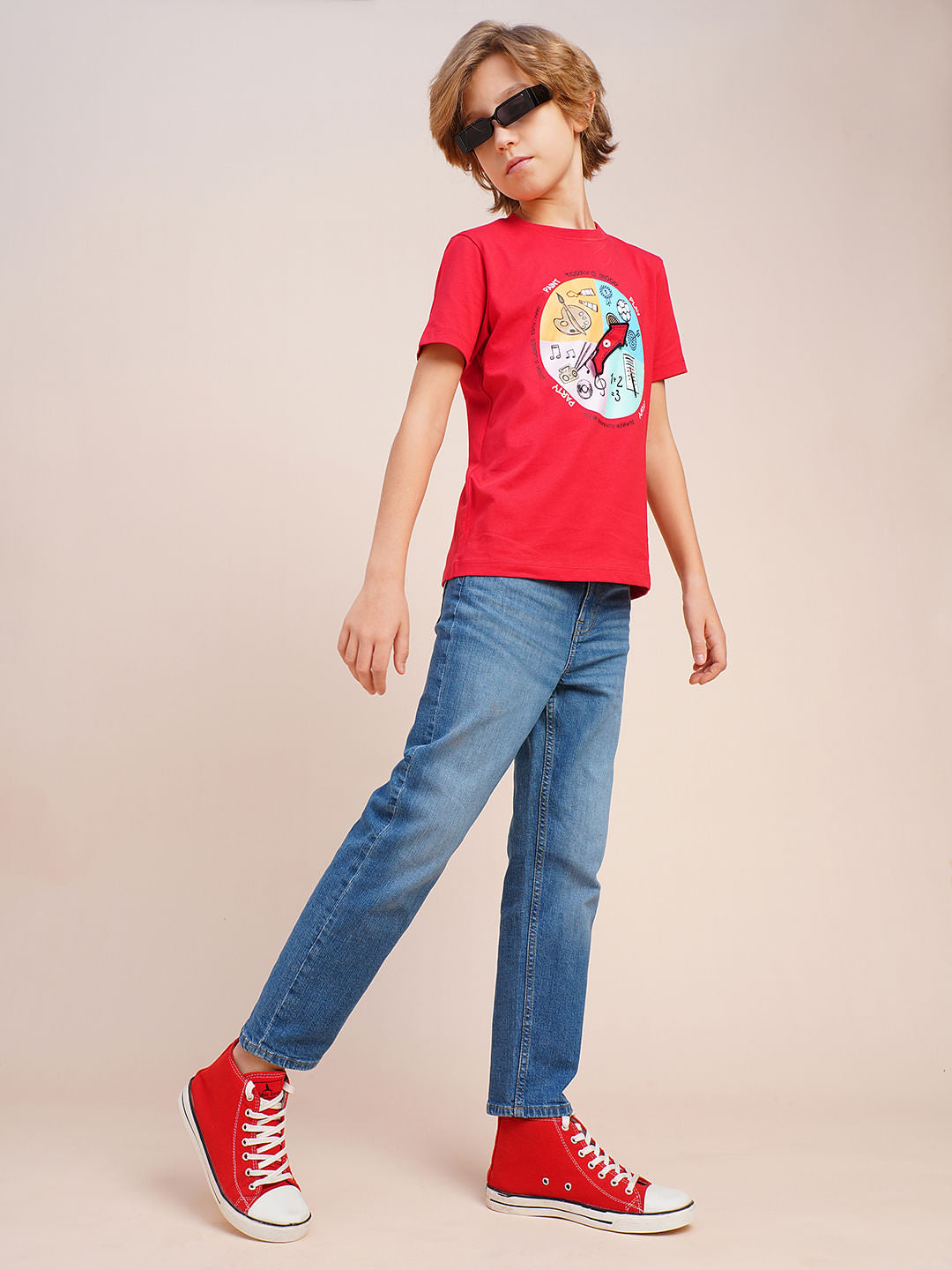 Boys Blue Light Wash Cropped Jeans