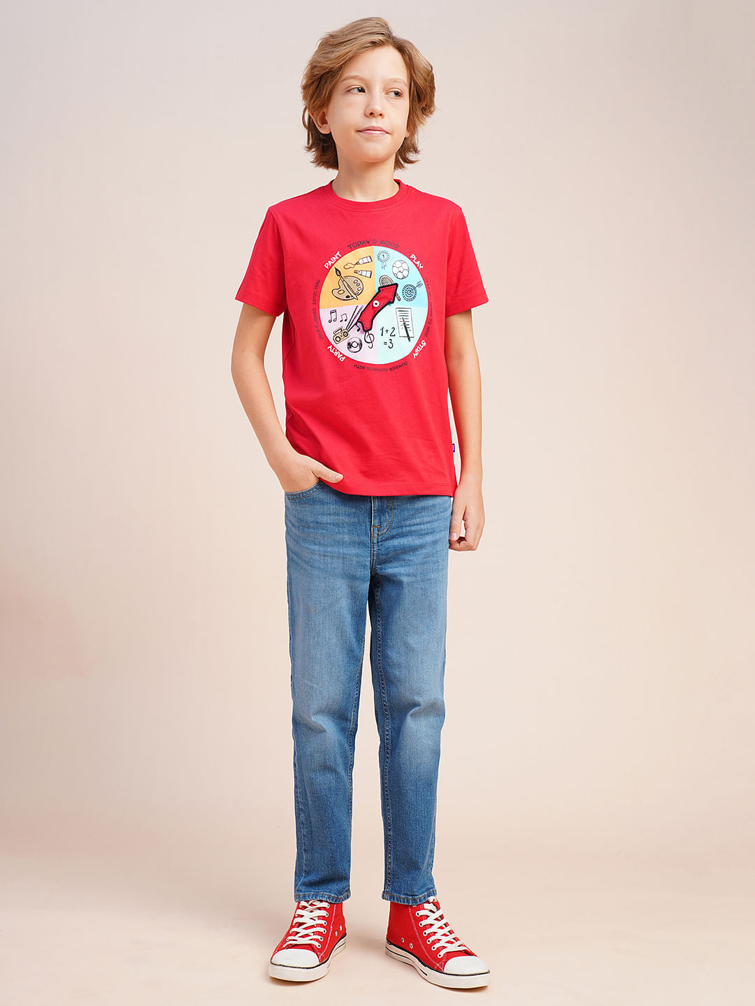 Boys Blue Light Wash Cropped Jeans