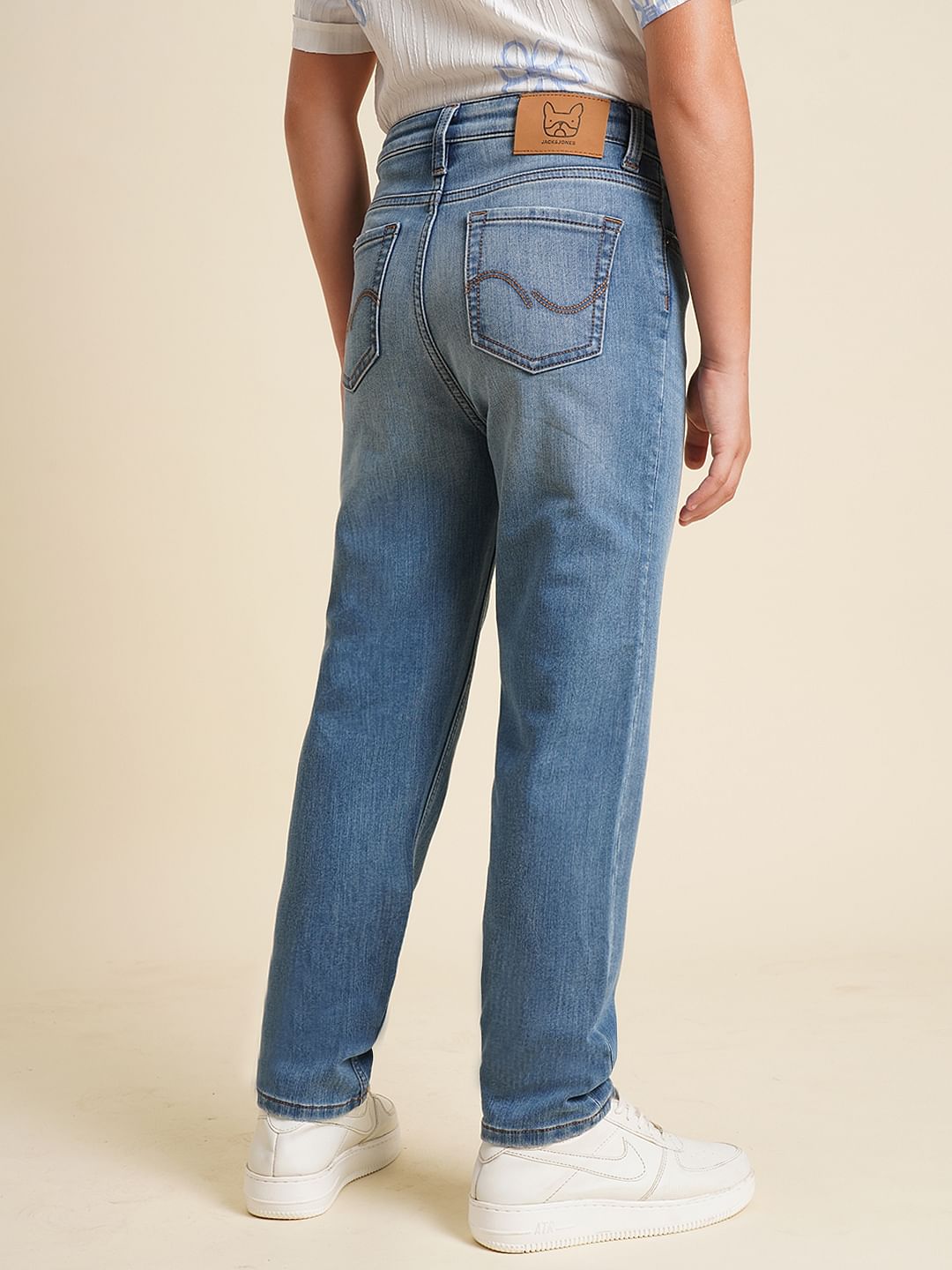 Boys Light Blue Mid Rise Regular Fit Jeans