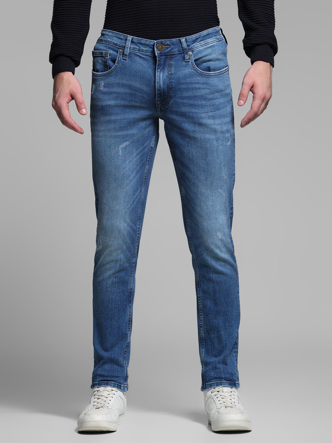 Washed Brak Slim Fit Jeans - Blue