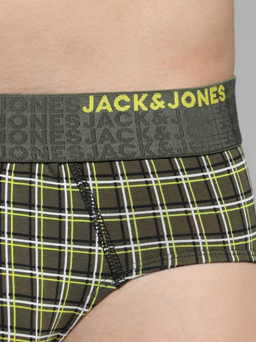 Olive Check Briefs