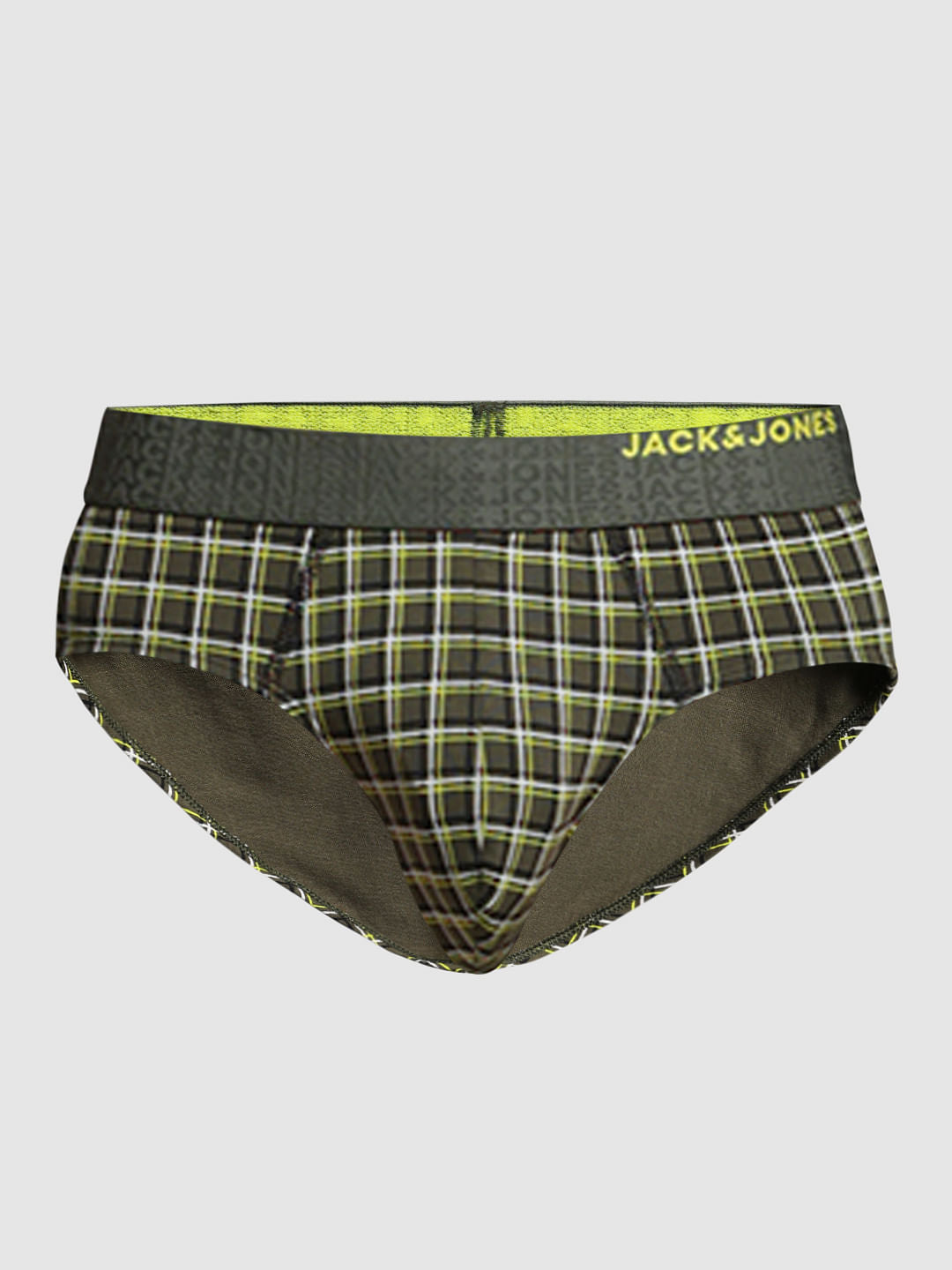 Olive Check Briefs