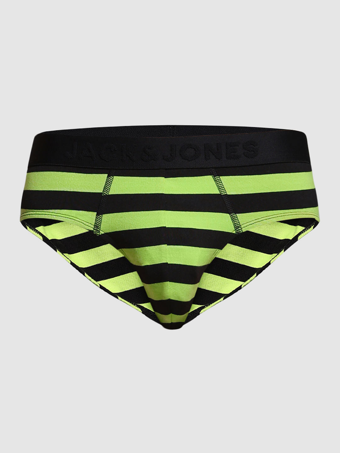 Lime Green Rugby Striped Briefs