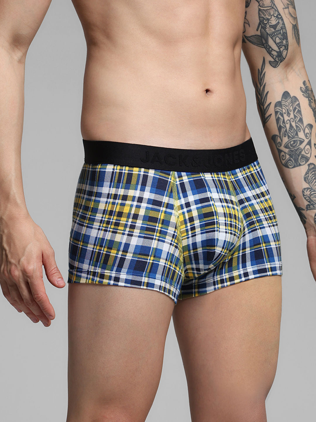 Blue Check Print Trunks