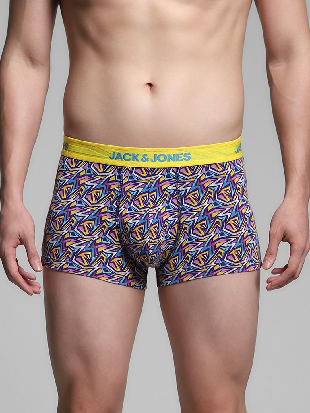 Blue Printed Trunks - S