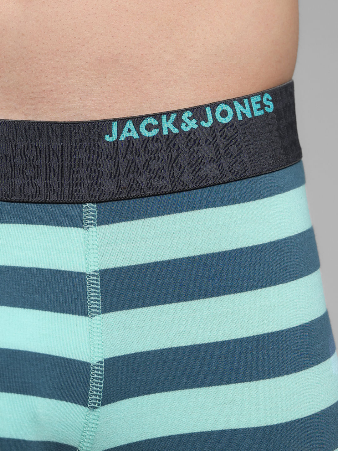 Blue Rugby Striped Print Trunks