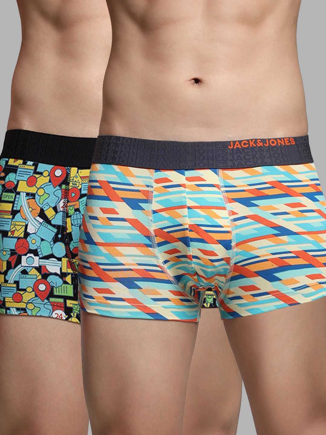 Pack of 2 Abstract Print Trunks - S