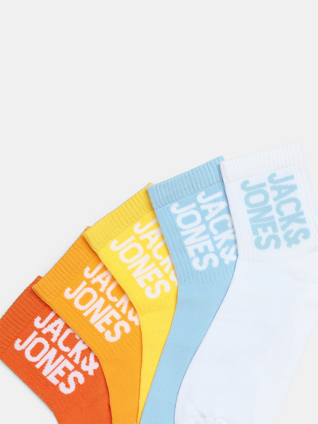 Pack Of 5 Logo Print Mid Length Socks