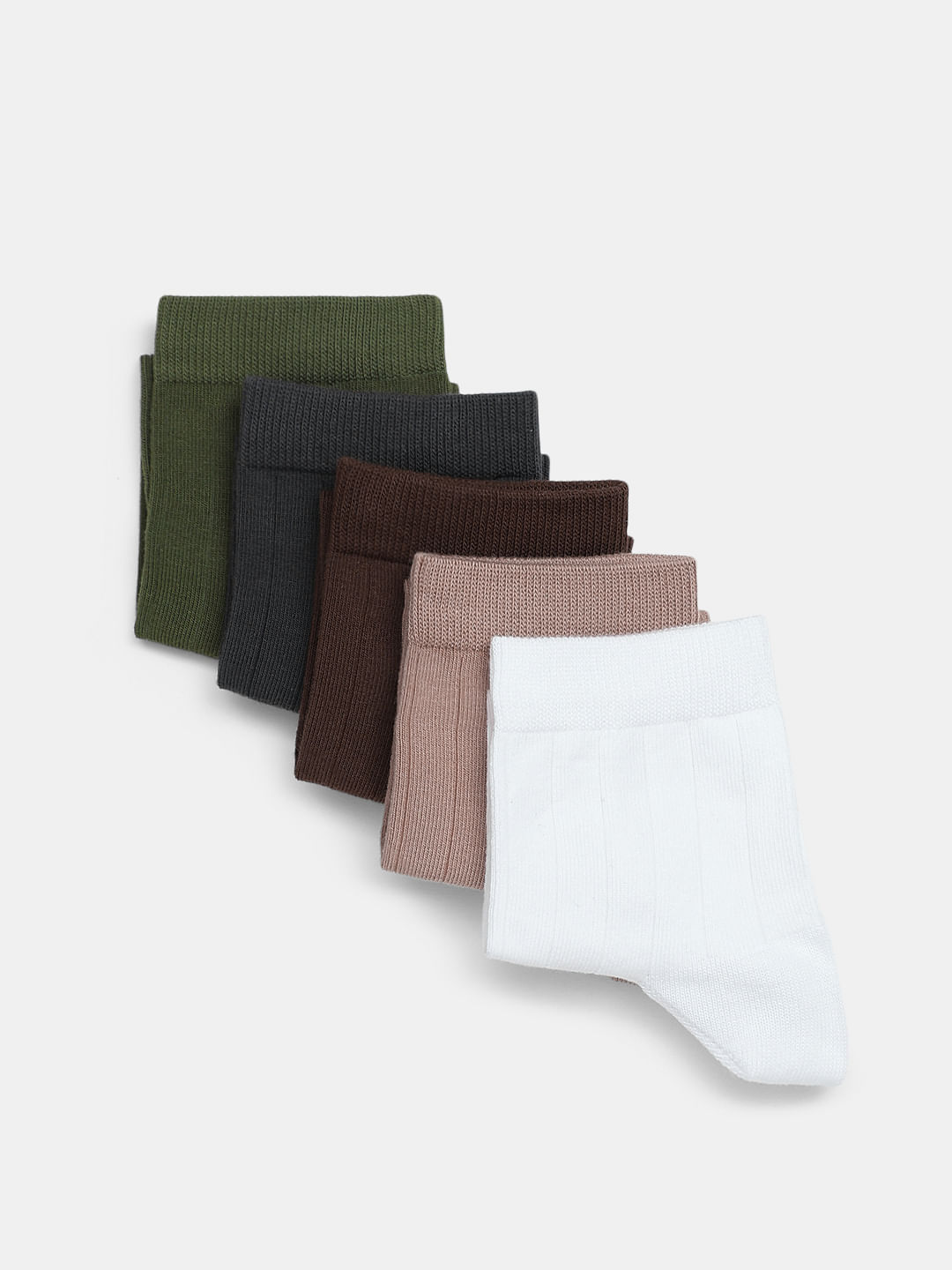 Pack Of 5 Logo Print Mid Length Socks - ONE