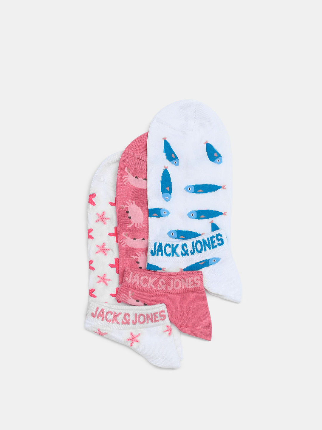 Pack Of 3 Printed Ankle Length Socks - ONE