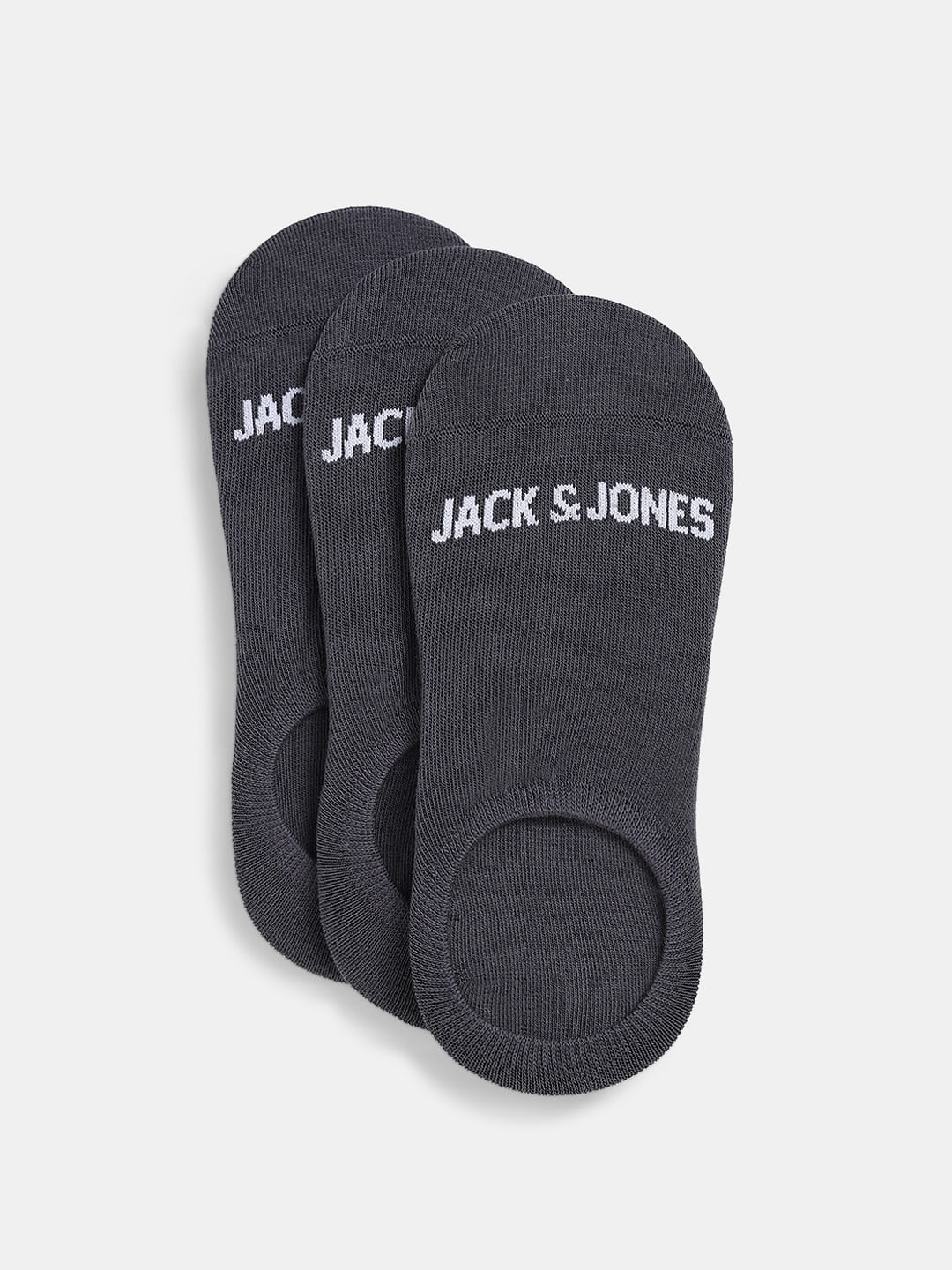 Pack Of 3 Dark Grey No Show Socks