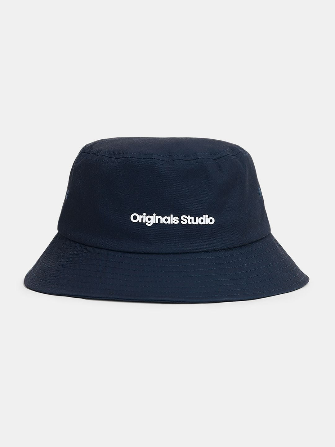 Dark Blue Text Print Bucket Hat - ONE