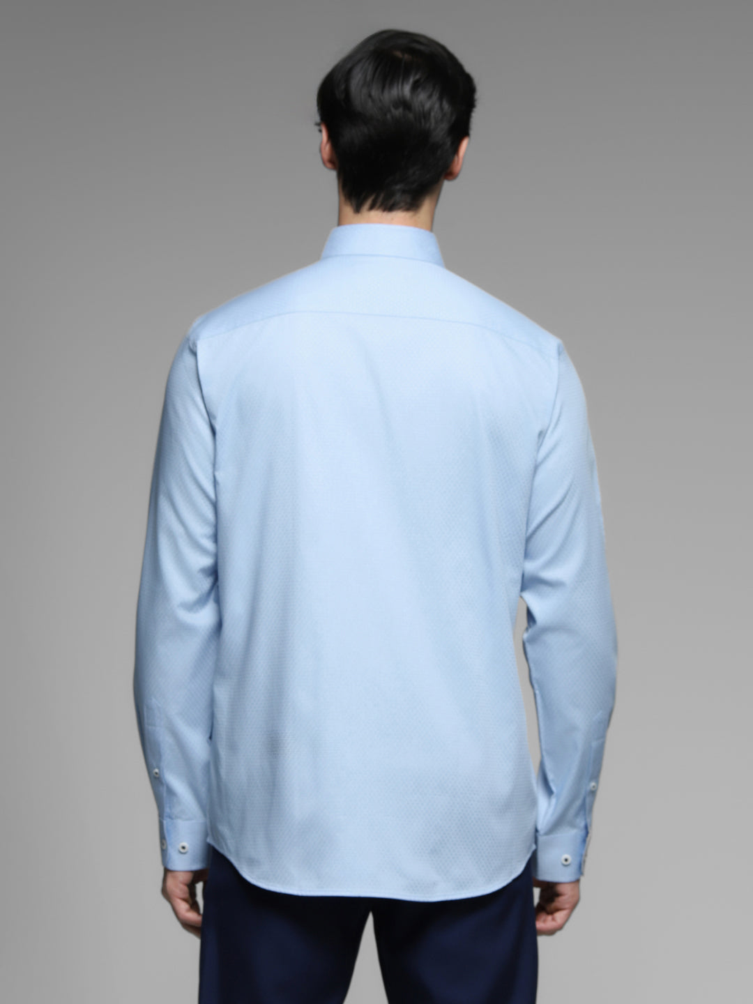 Light Blue Dobby Cotton Slim Fit Shirt