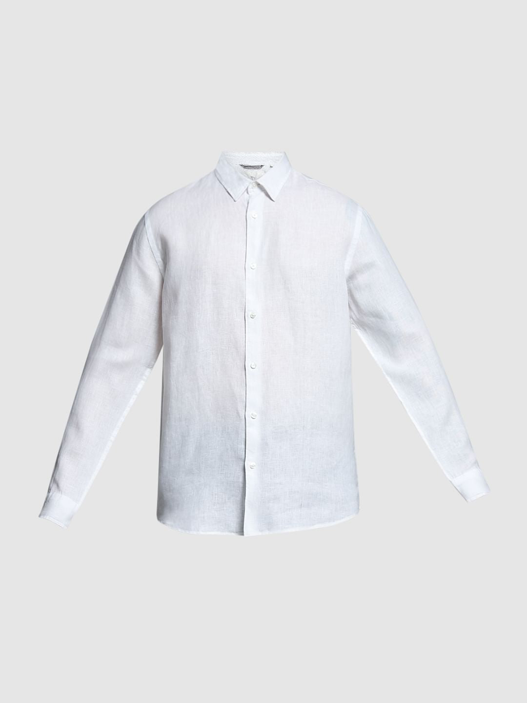 White Linen Full Sleeves Shirt