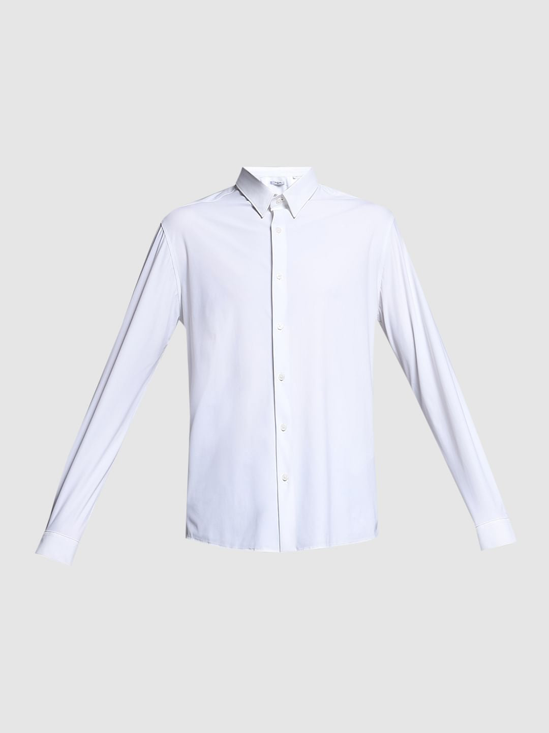 White Stretch Full Sleeves Shirt