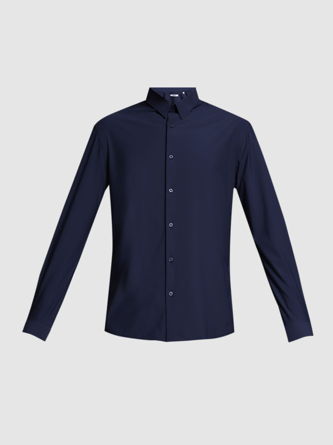 Dark Blue Stretch Full Sleeves Shirt