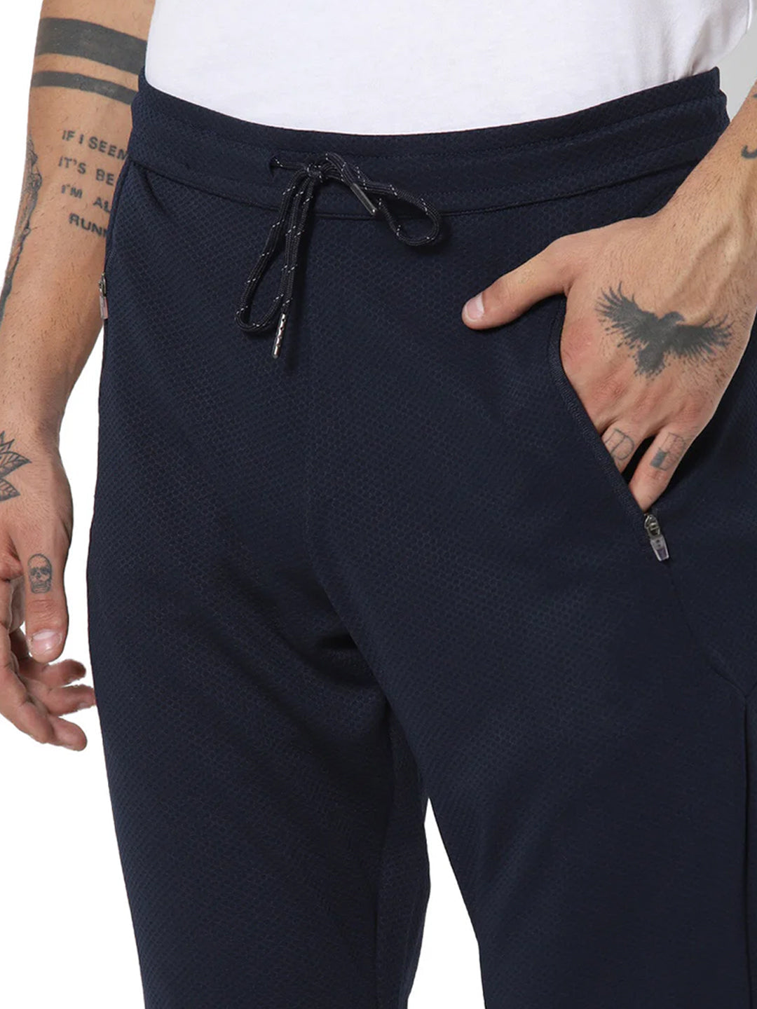 Navy Blue Regular Fit Trackpants