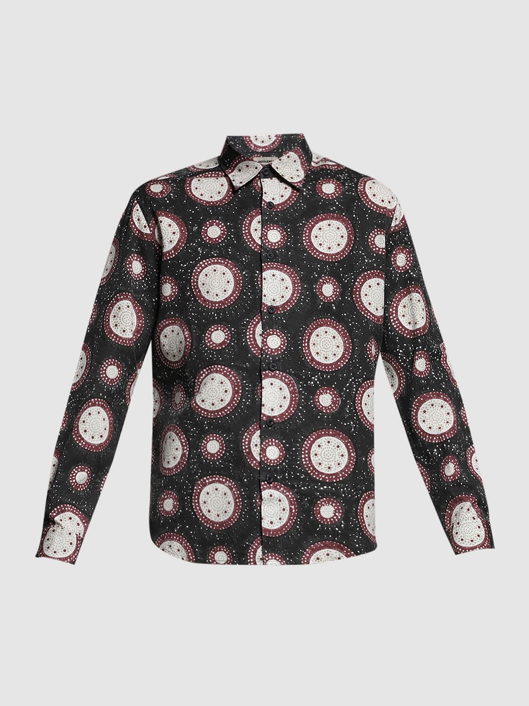 Grey Abstract Print Shirt