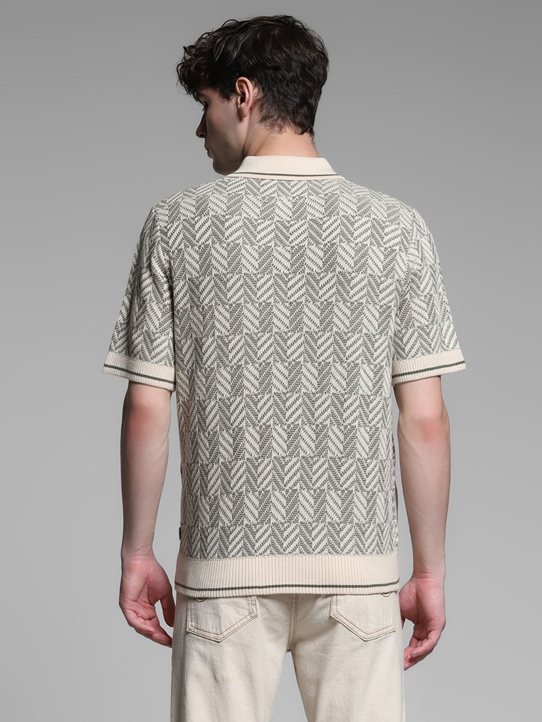 Light Green Structured Knit Polo