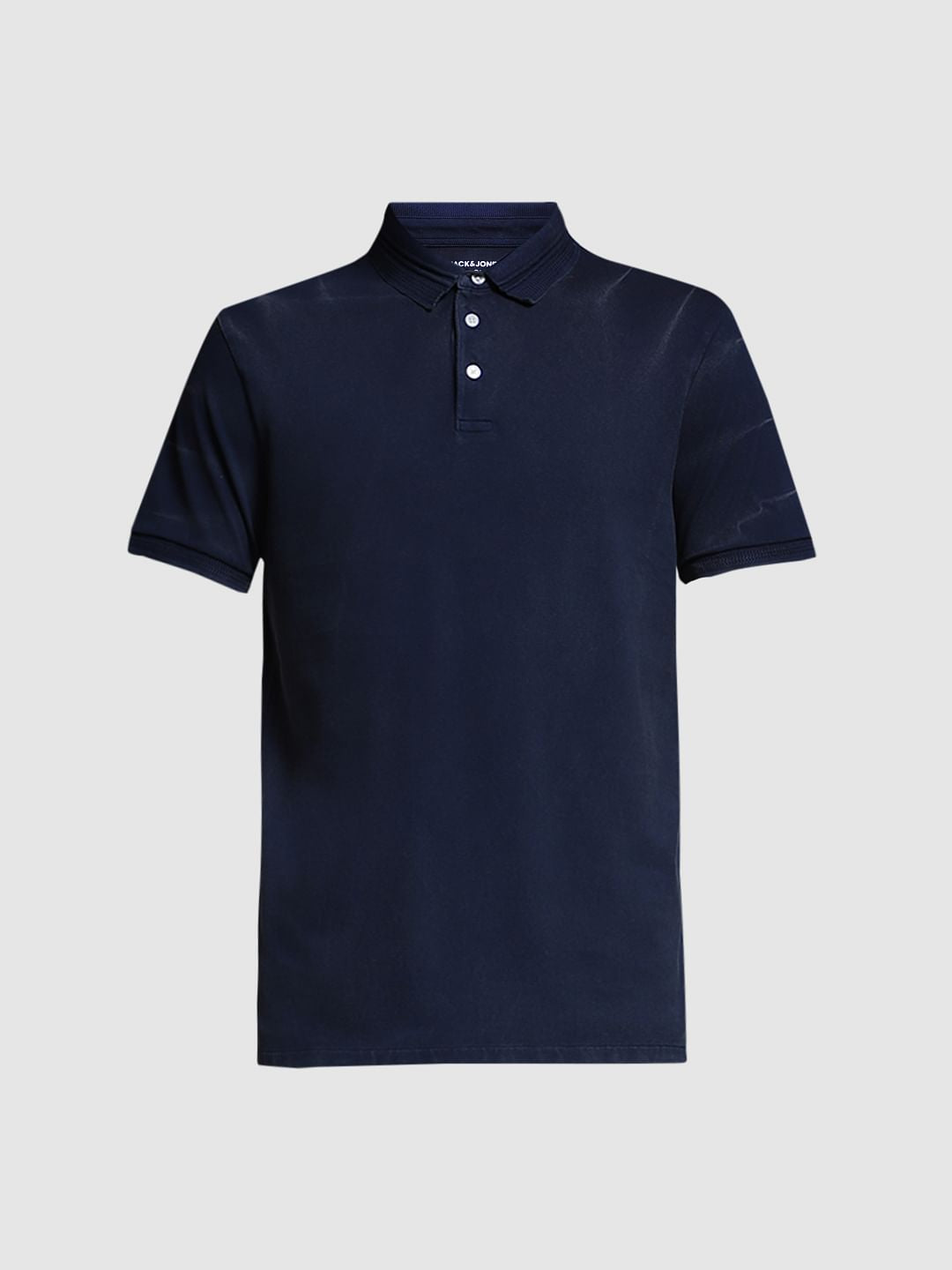 Dark Blue Cotton Knit Polo
