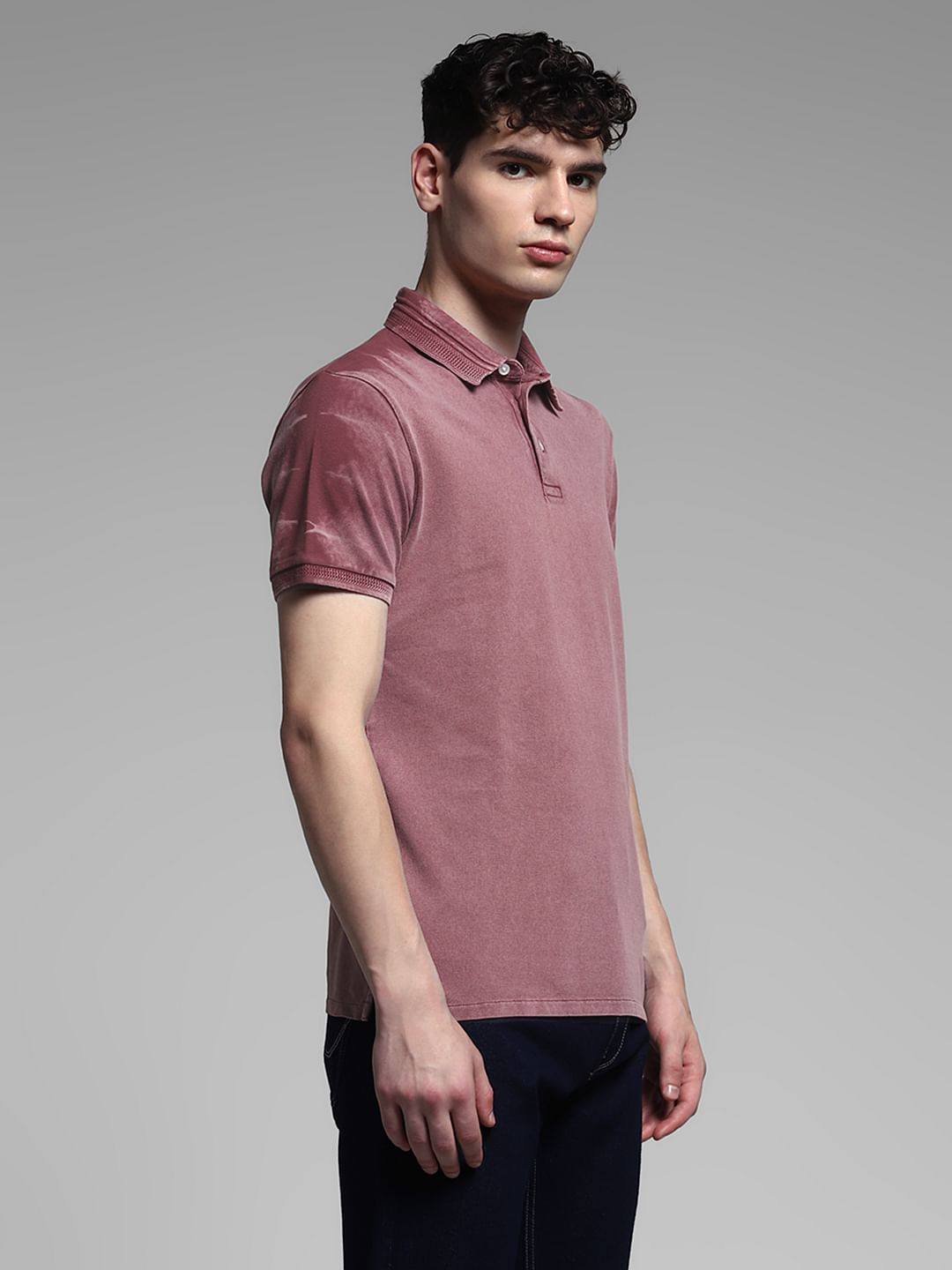 Dusty Pink Cotton Knit Polo
