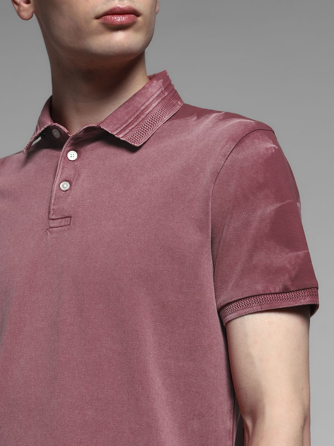 Dusty Pink Cotton Knit Polo