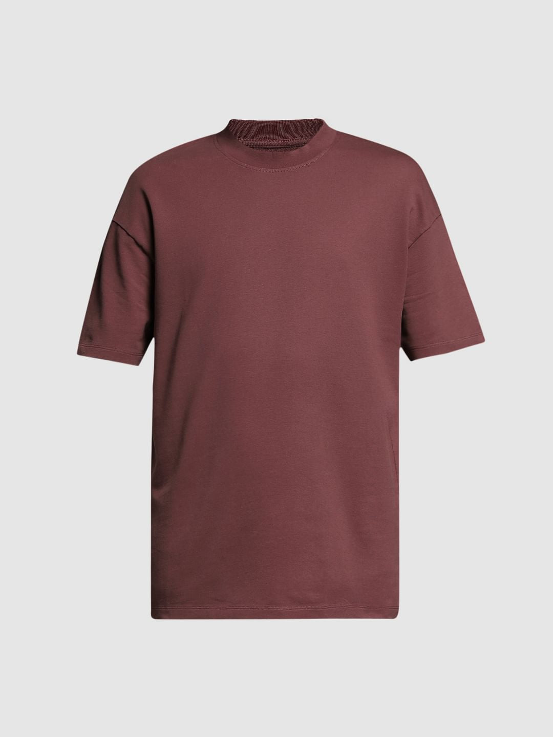 Brown Cotton Crew Neck T-shirt