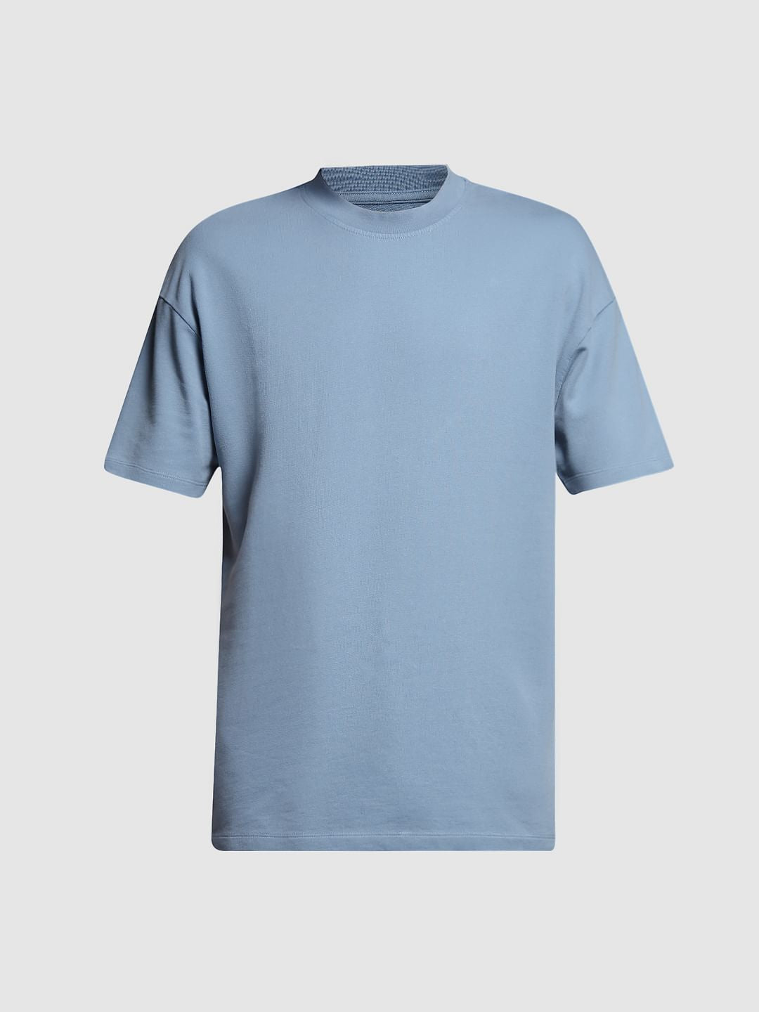 Blue Cotton Crew Neck T-shirt