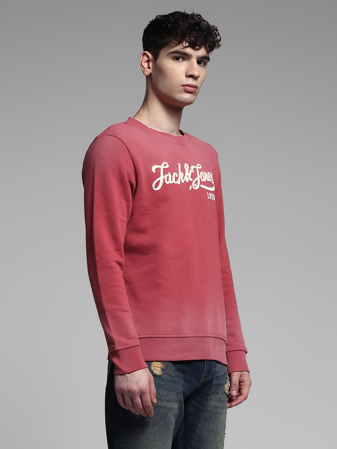 Pink Applique Patchwork Sweatshirt