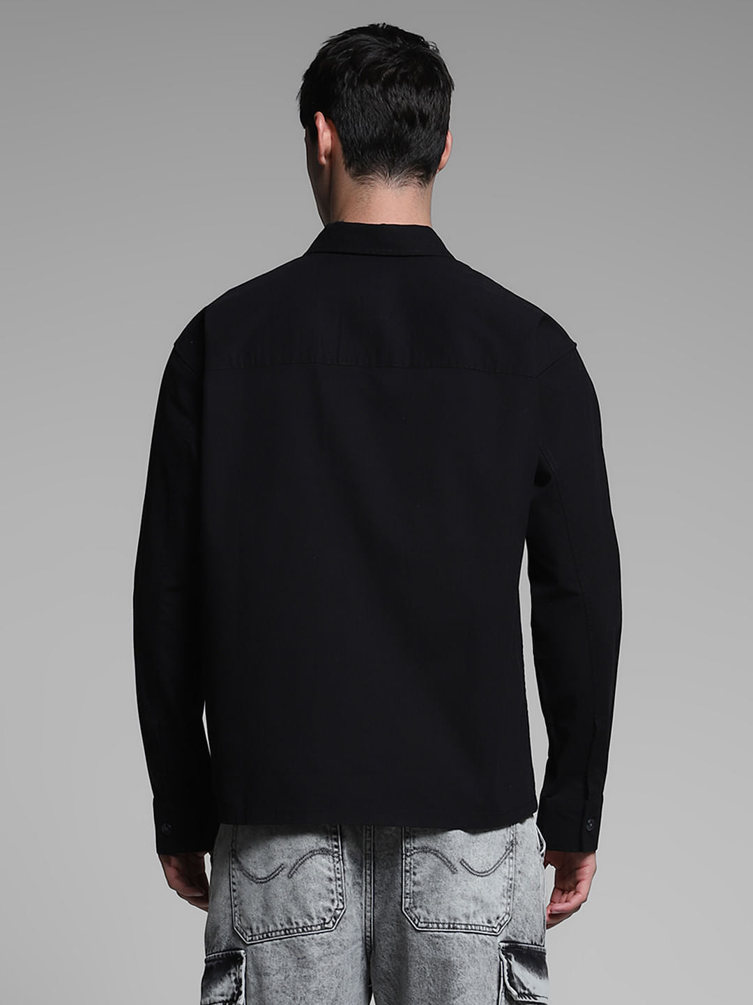 Black Cotton Overshirt