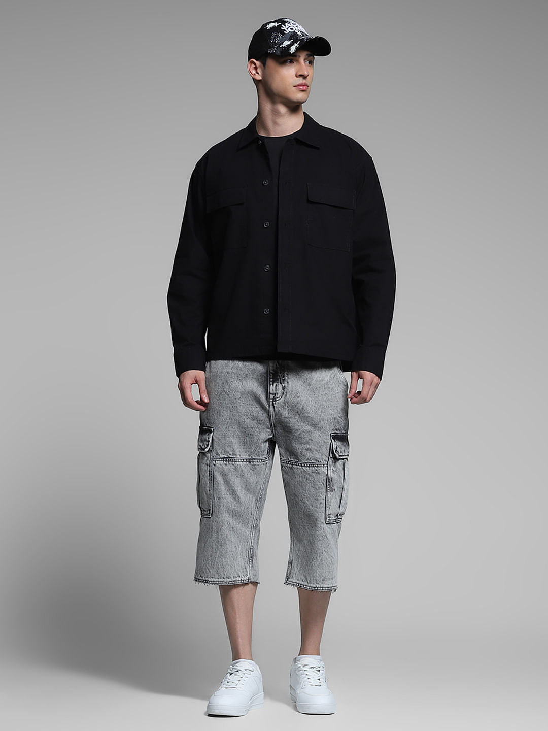 Black Cotton Overshirt