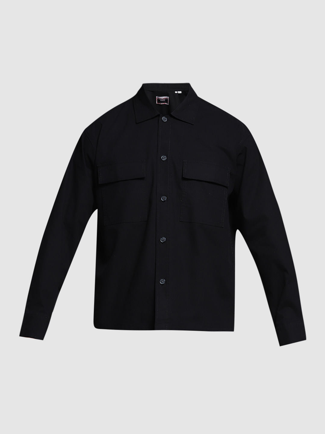 Black Cotton Overshirt